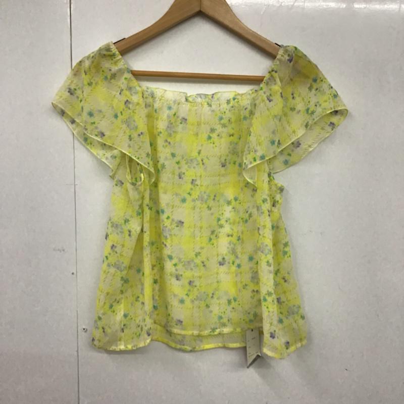ダブルクローゼット w closet カットソー 半袖 263552 シフォン タグ付き FREE 花柄 黄 / イエロー /  レディース USED 古着 中古 10072757