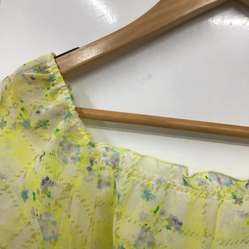 ダブルクローゼット w closet カットソー 半袖 263552 シフォン タグ付き FREE 花柄 黄 / イエロー /  レディース USED 古着 中古 10072757