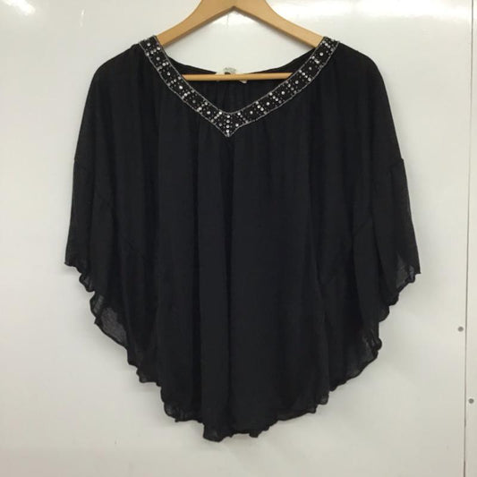 アズールバイマウジー AZUL BY MOUSSY カットソー 半袖 2504S180-1660 ビーズ 7号 無地 黒 / ブラック /  レディース USED 古着 中古 10072771