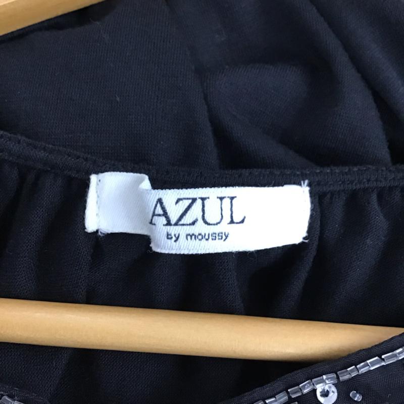 アズールバイマウジー AZUL BY MOUSSY カットソー 半袖 2504S180-1660 ビーズ 7号 無地 黒 / ブラック /  レディース USED 古着 中古 10072771