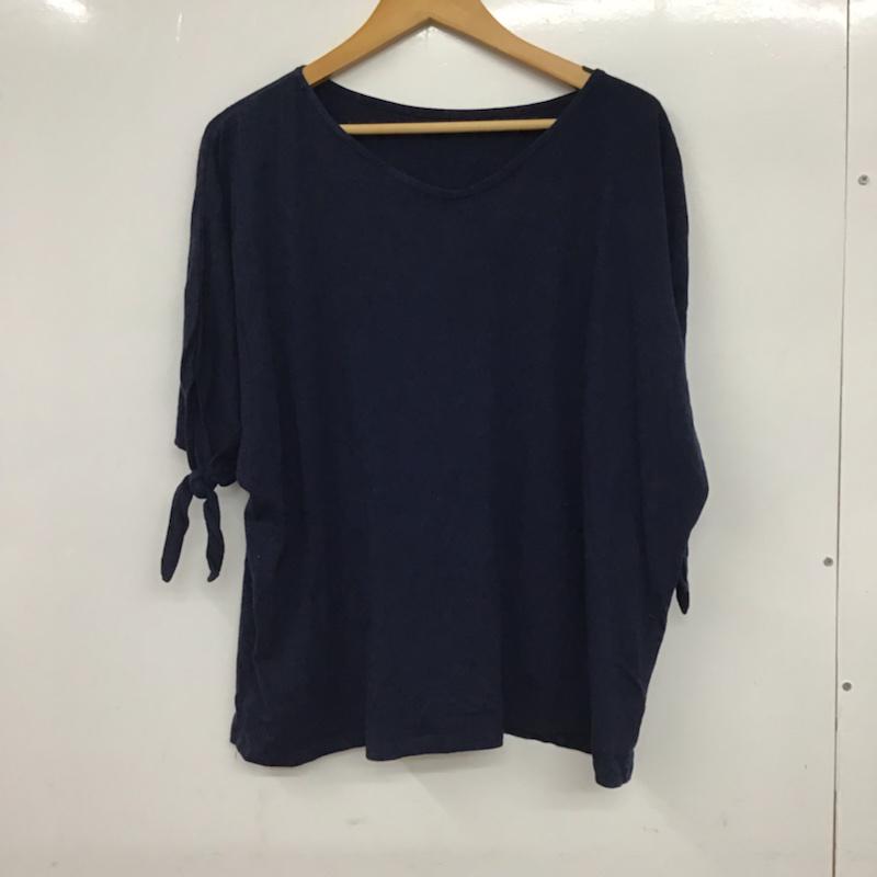 アズール AZUL カットソー 半袖 2509AW80-0202 ドルマン M 無地 紺 / ネイビー /  レディース USED 古着 中古 10072773