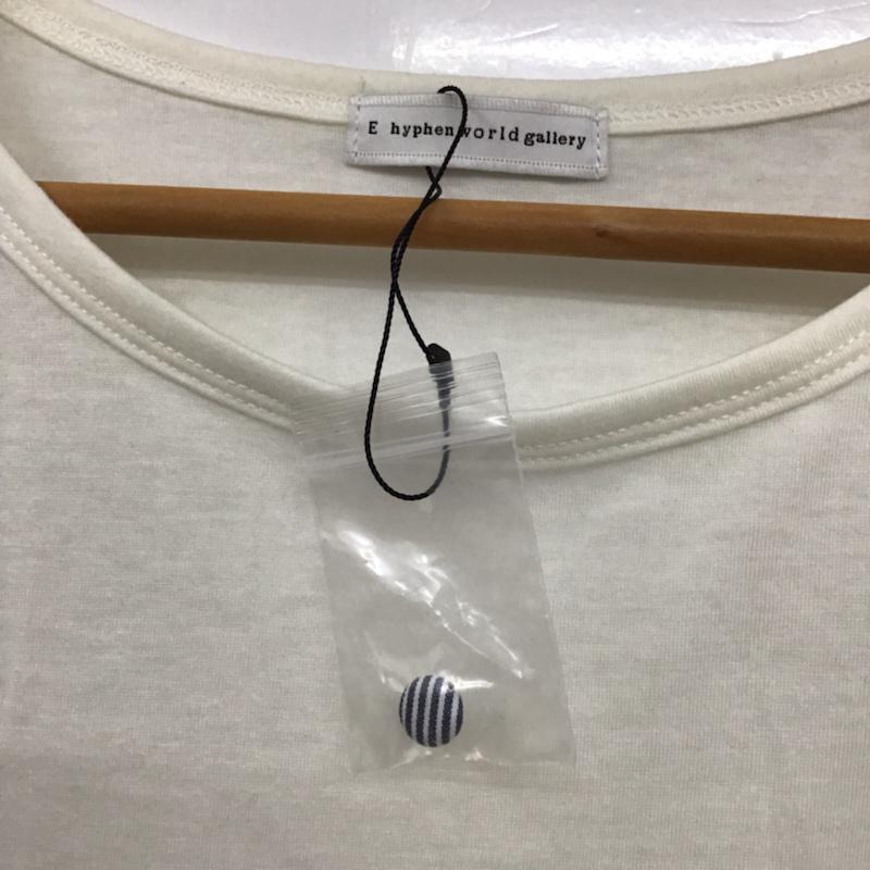 イーハイフンワールドギャラリー E hyphen world gallery カットソー 半袖 20156C22010 異素材切替 FREE ストライプ 白 / ホワイト / X 紺 / ネイビー /  レディース USED 古着 中古 10072774