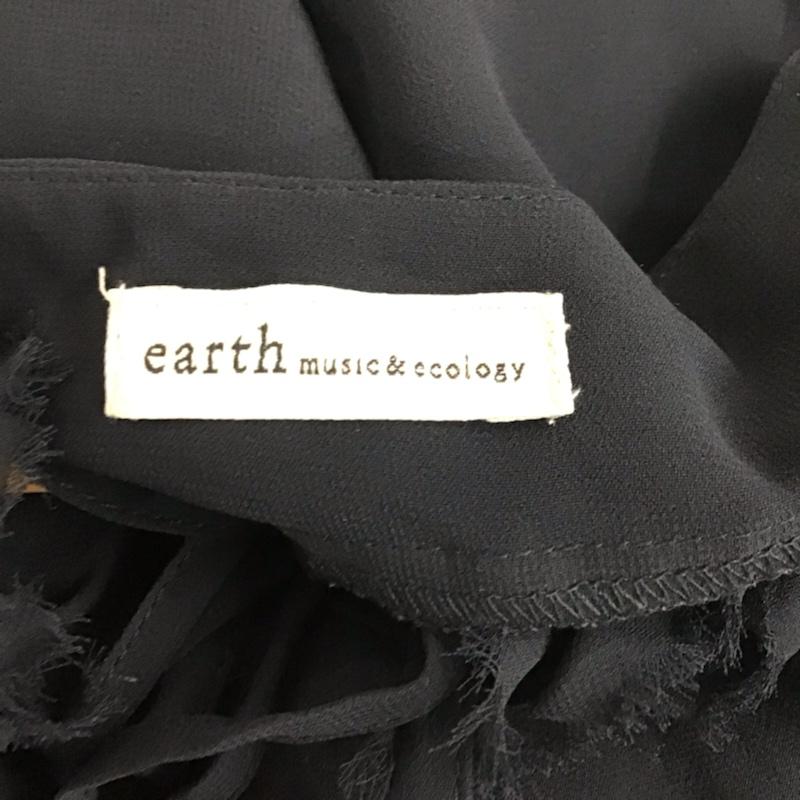 アースミュージックアンドエコロジー earth music&ecology ワンピース ひざ丈スカート 10117H40120 プリーツ フリル 無地 紺 / ネイビー /  レディース USED 古着 中古 10072777