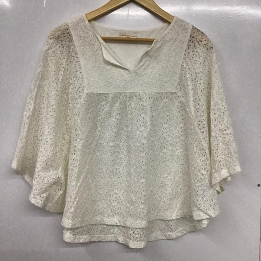 アースミュージックアンドエコロジー earth music&ecology カットソー 七分袖 14166C10050 フラワーレースポンチョ FREE レース柄 白 / ホワイト /  レディース USED 古着 中古 10072787