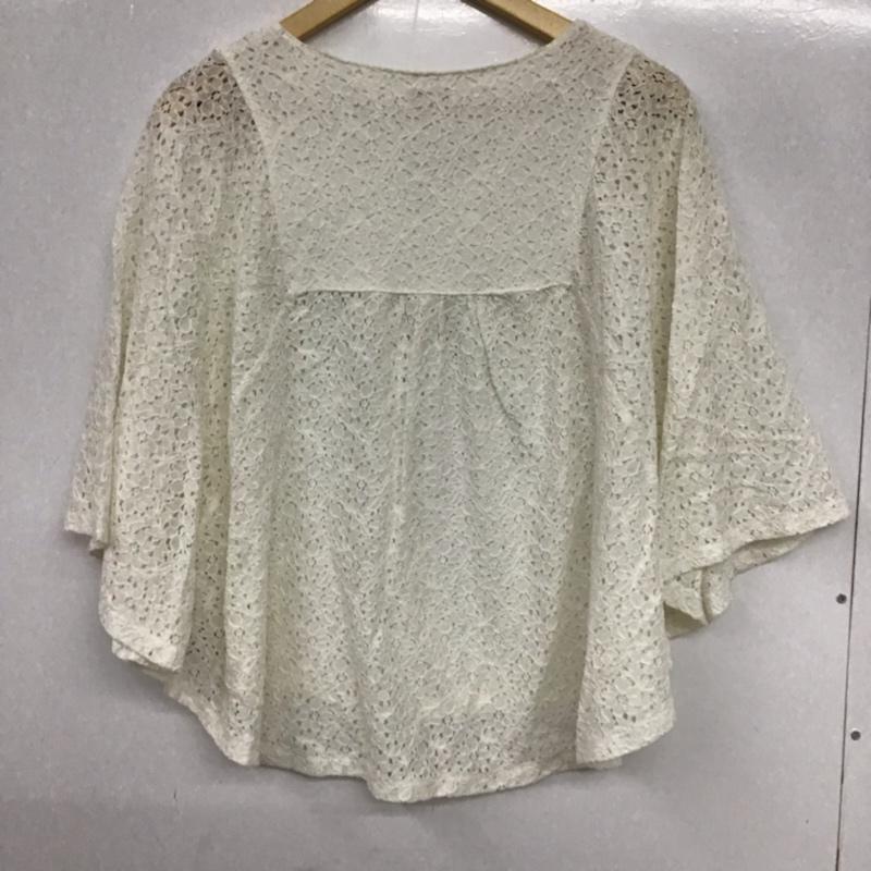 アースミュージックアンドエコロジー earth music&ecology カットソー 七分袖 14166C10050 フラワーレースポンチョ FREE レース柄 白 / ホワイト /  レディース USED 古着 中古 10072787