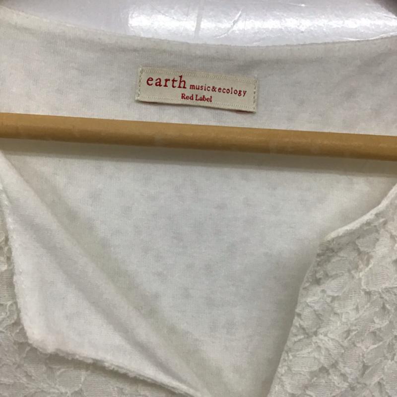 アースミュージックアンドエコロジー earth music&ecology カットソー 七分袖 14166C10050 フラワーレースポンチョ FREE レース柄 白 / ホワイト /  レディース USED 古着 中古 10072787