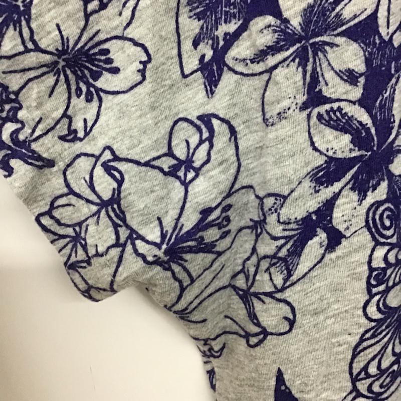 アミナ Amina カットソー 半袖 65152C10000 バックオープン 総柄 灰 / グレー /  レディース USED 古着 中古 10072790