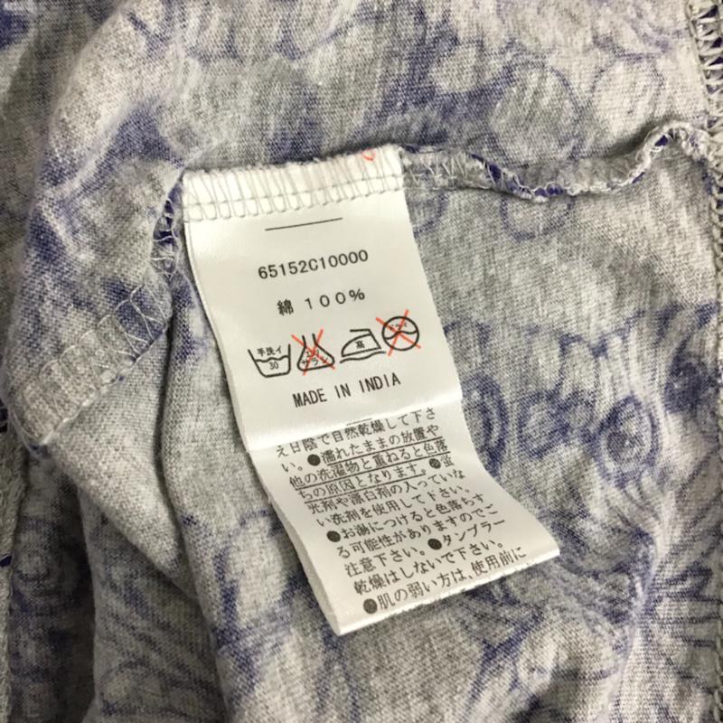 アミナ Amina カットソー 半袖 65152C10000 バックオープン 総柄 灰 / グレー /  レディース USED 古着 中古 10072790