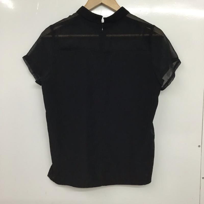 ジーナシス JEANASIS カットソー 半袖 JS261777MC シースルー バックファスナー FREE 無地 黒 / ブラック /  レディース USED 古着 中古 10072794