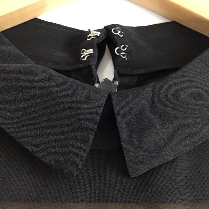 ジーナシス JEANASIS カットソー 半袖 JS261777MC シースルー バックファスナー FREE 無地 黒 / ブラック /  レディース USED 古着 中古 10072794