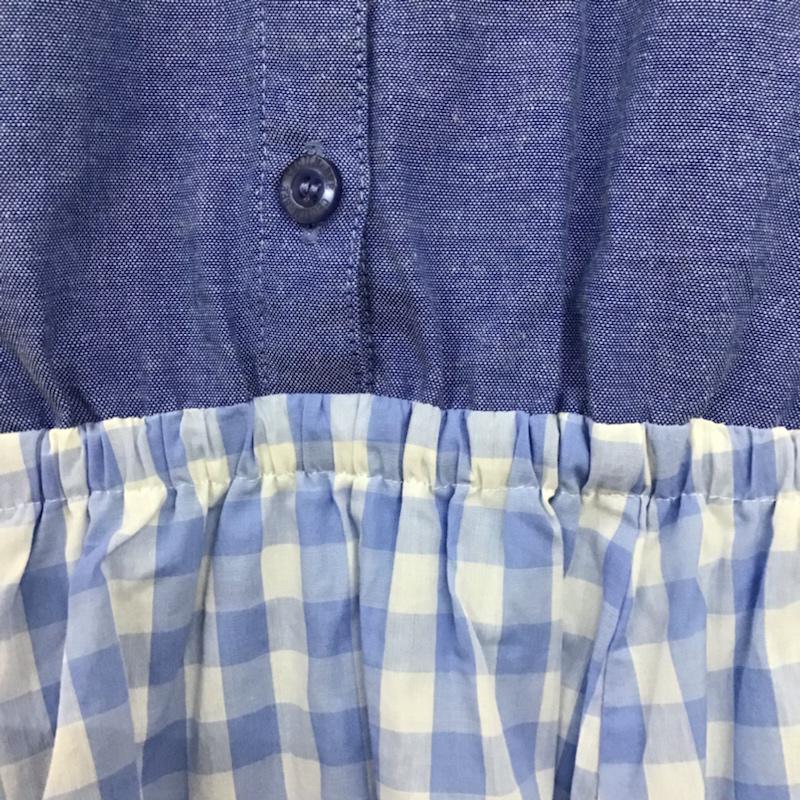 セシルマクビー CECIL McBEE ワンピース ひざ丈スカート 14LO01 ウエスト切替 ギンガム タグ付き M チェック 白 / ホワイト / X 水色 / ライトブルー /  レディース USED 古着 中古 10072795