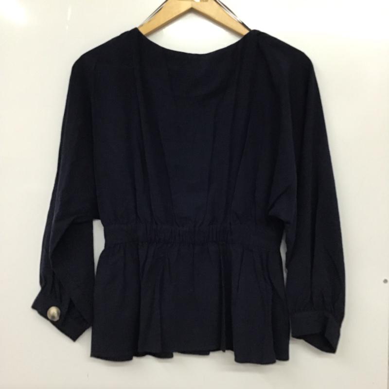 ザラティーアールエフ ZARA TRF シャツ、ブラウス 長袖 タグ付 S 無地 紺 / ネイビー /  レディース USED 古着 中古 10072823