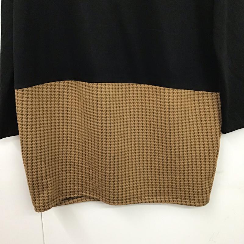 エル ELLE ワンピース ひざ丈スカート JCKCP-10049 バイカラー 長袖 38  黒 / ブラック / black X ベージュ / ベージュ / beige レディース USED 古着 中古 10072830