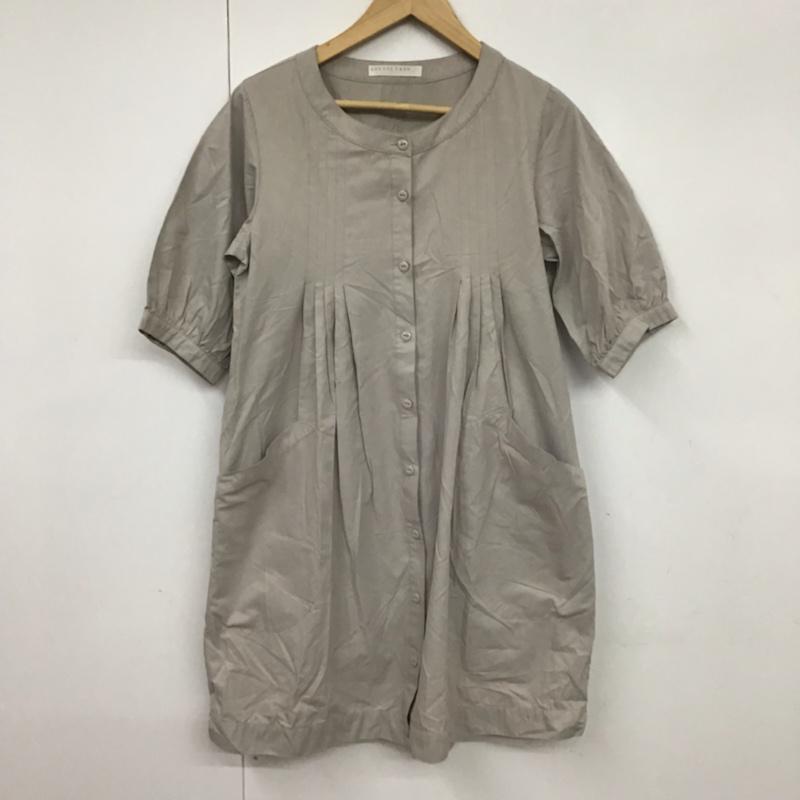 ローリーズファーム LOWRYS FARM ワンピース ひざ丈スカート LF270004MF 前開き M 無地 灰 / グレー /  レディース USED 古着 中古 10072836