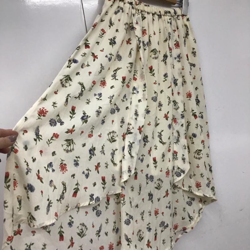 レトロガール RETRO GIRL スカート ロングスカート 190232 アシンメトリー M 花柄 アイボリー / アイボリー /  レディース USED 古着 中古 10072845
