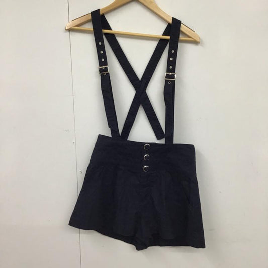 セシルマクビー CECIL McBEE パンツ ショートパンツ 10LU28 サスペンダー付き M 無地 紺 / ネイビー /  レディース USED 古着 中古 10072863