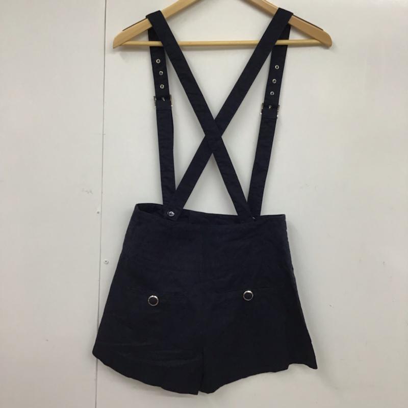 セシルマクビー CECIL McBEE パンツ ショートパンツ 10LU28 サスペンダー付き M 無地 紺 / ネイビー /  レディース USED 古着 中古 10072863