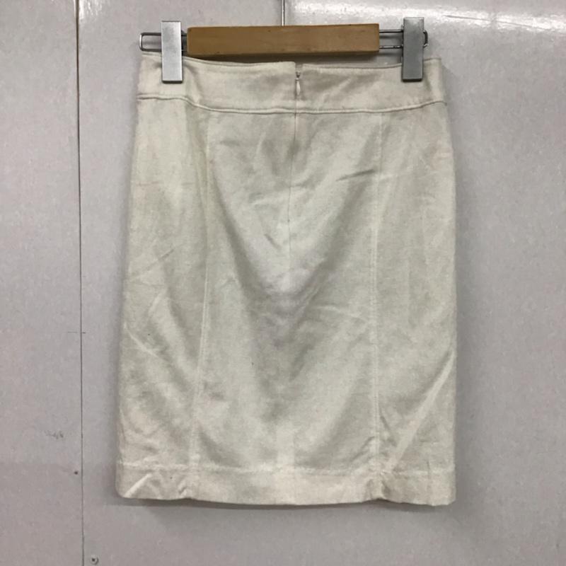 ルスーク LESOUK スカート ひざ丈スカート バックファスナー 34 無地 白 / ホワイト /  レディース USED 古着 中古 10072867