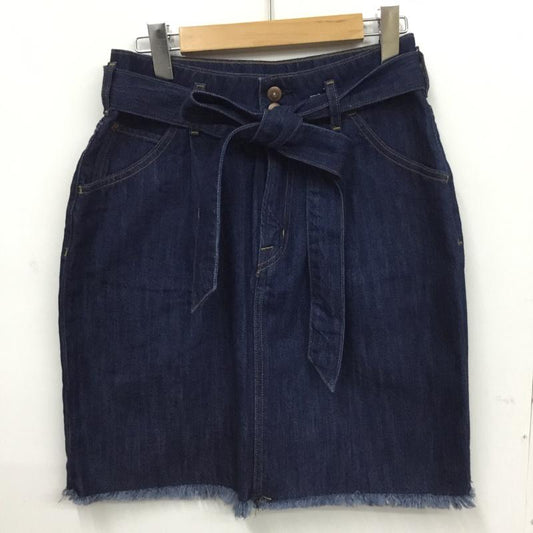 アースミュージックアンドエコロジー earth music&ecology スカート ひざ丈スカート Y0173L00040 USA COTTONデニムスカート M 無地 インディゴ / インディゴ /  レディース USED 古着 中古 10072869