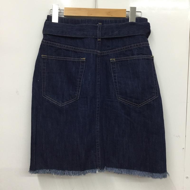 アースミュージックアンドエコロジー earth music&ecology スカート ひざ丈スカート Y0173L00040 USA COTTONデニムスカート M 無地 インディゴ / インディゴ /  レディース USED 古着 中古 10072869