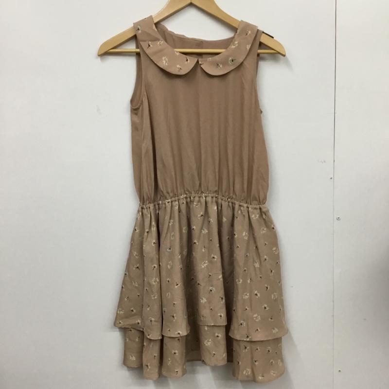 アースミュージックアンドエコロジー earth music&ecology ワンピース ひざ丈スカート 10121H40125 襟付き ノースリーブ 花柄 桃 / ピンク /  レディース USED 古着 中古 10072903