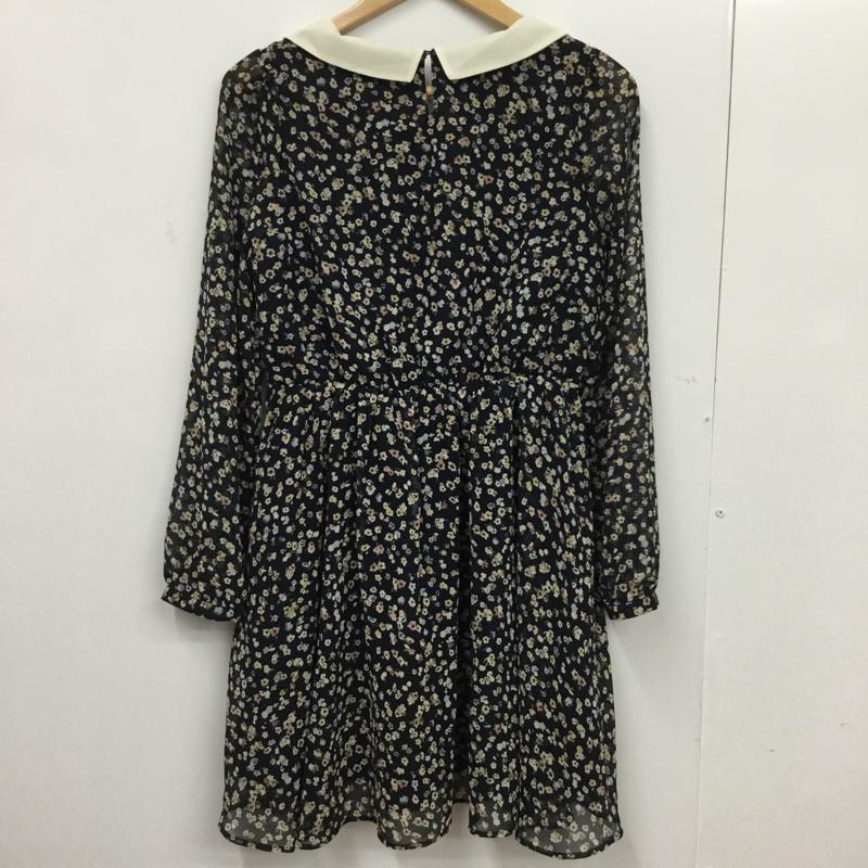 オリーブデオリーブ OLIVE des OLIVE ワンピース ひざ丈スカート 1548100102 襟付き 花柄 紺 / ネイビー / X 白 / ホワイト /  レディース USED 古着 中古 10072904