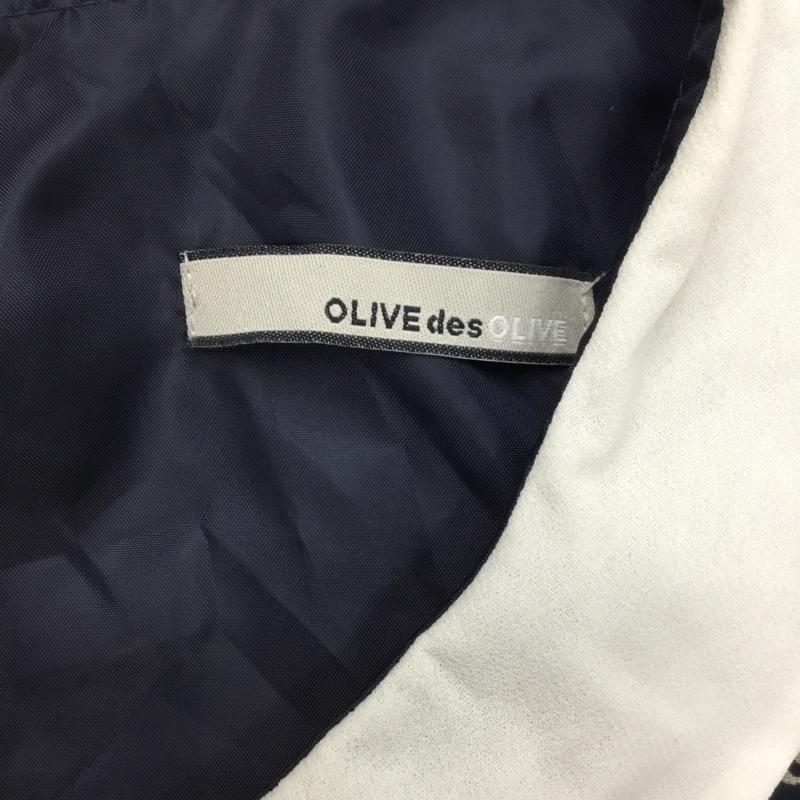 オリーブデオリーブ OLIVE des OLIVE ワンピース ひざ丈スカート 1548100102 襟付き 花柄 紺 / ネイビー / X 白 / ホワイト /  レディース USED 古着 中古 10072904