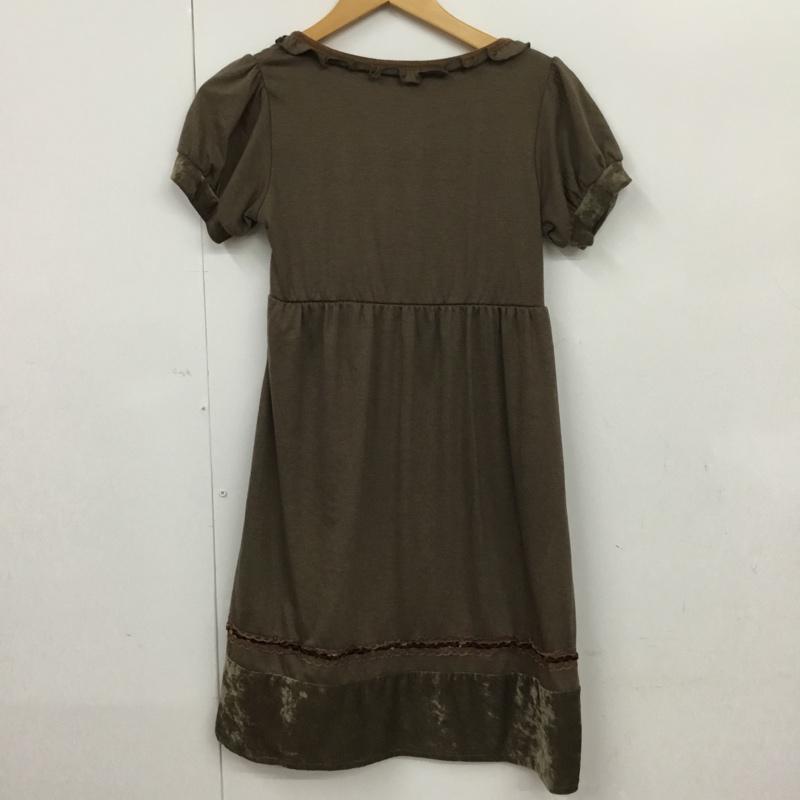 セシルマクビー CECIL McBEE ワンピース ひざ丈スカート 231385 M 無地 ダークブラウン / ダークブラウン / X カーキ / カーキ /  レディース USED 古着 中古 10072906