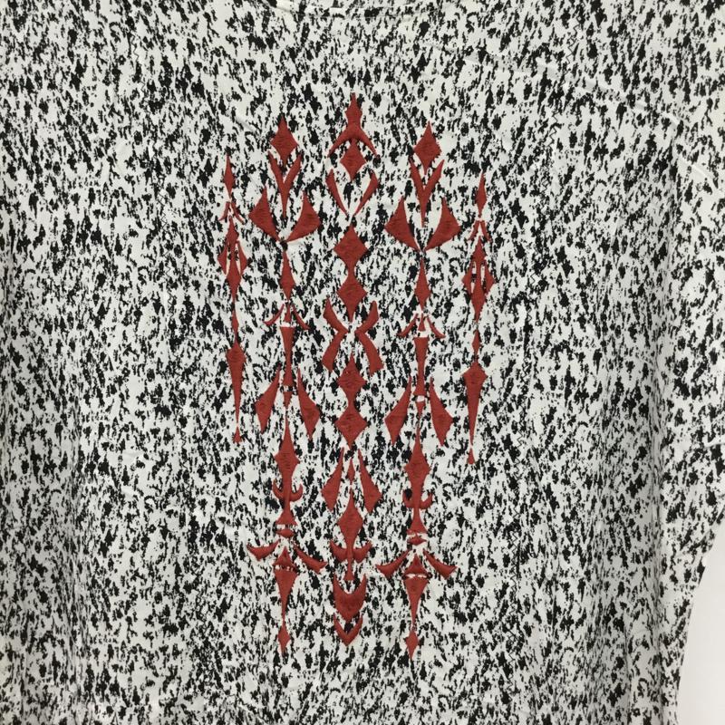 グローバルワーク GLOBAL WORK ワンピース ひざ丈スカート GW077005AK 刺繍 L 総柄 白 / ホワイト / X 黒 / ブラック / X えんじ / ワインレッド /  レディース USED 古着 中古 10072913