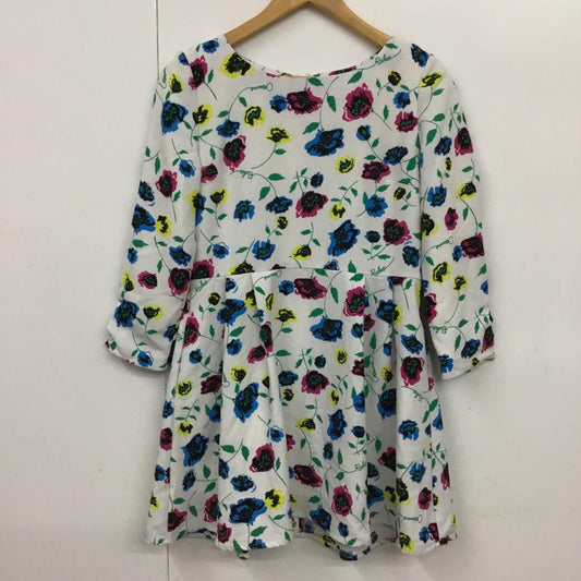ロデオクラウンズ Rodeo Crowns ワンピース ミニスカート 0507SW30-0290 七分袖 S 花柄 白 / ホワイト /  レディース USED 古着 中古 10072916