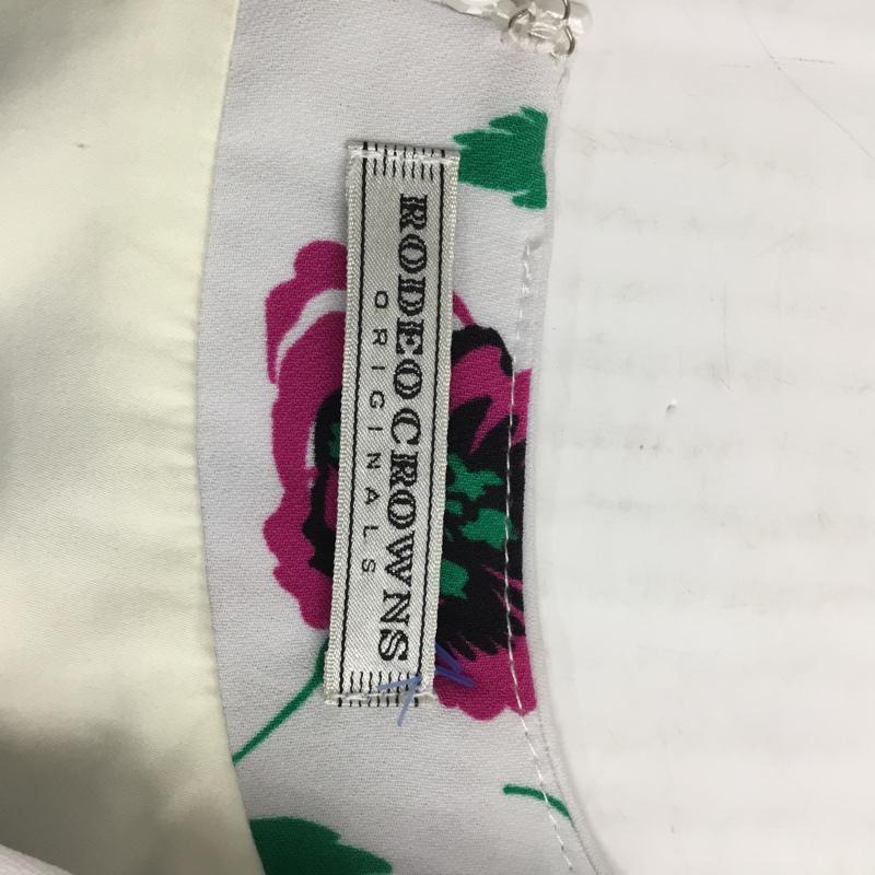 ロデオクラウンズ Rodeo Crowns ワンピース ミニスカート 0507SW30-0290 七分袖 S 花柄 白 / ホワイト /  レディース USED 古着 中古 10072916