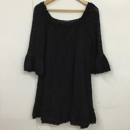 イング INGNI ワンピース ひざ丈スカート 083-257395-00 透かし編み M  黒 / ブラック /  レディース USED 古着 中古 10072923