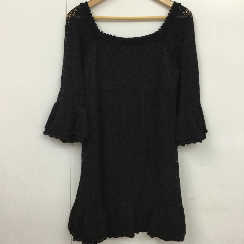イング INGNI ワンピース ひざ丈スカート 083-257395-00 透かし編み M  黒 / ブラック /  レディース USED 古着 中古 10072923
