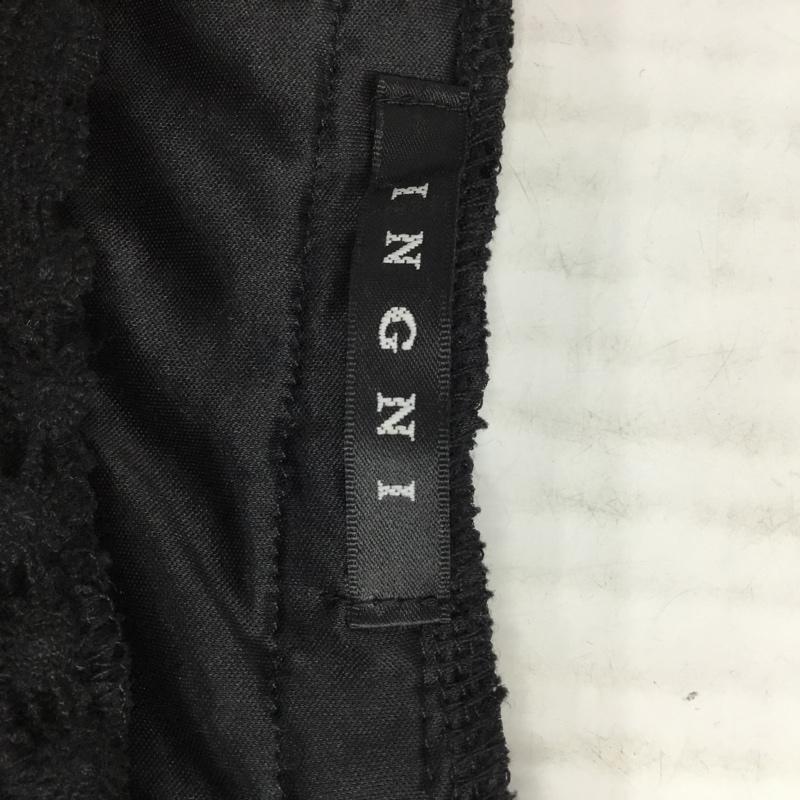 イング INGNI ワンピース ひざ丈スカート 083-257395-00 透かし編み M  黒 / ブラック /  レディース USED 古着 中古 10072923