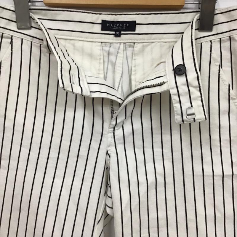 マカフィー MACPHEE パンツ スラックス 36 ストライプ 白 / ホワイト /  レディース USED 古着 中古 10072924