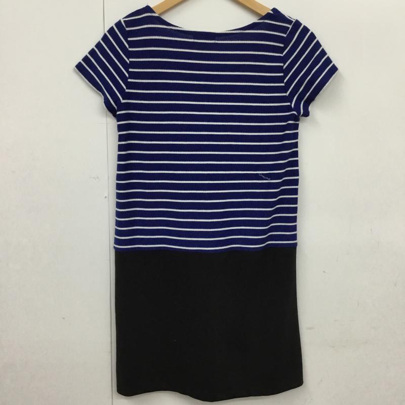 ロペピクニック ROPE' PICNIC ワンピース ひざ丈スカート GDE-1375-A ドッキングワンピース 38 ボーダー柄 白 / ホワイト / X 青 / ブルー / X 黒 / ブラック /  レディース USED 古着 中古 10072927