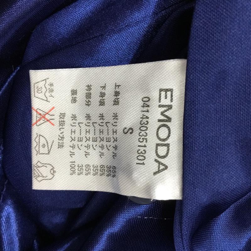 エモダ EMODA ワンピース ひざ丈スカート 041430351301 バイカラー レイヤード風 S 無地 黒 / ブラック / X 紺 / ネイビー /  レディース USED 古着 中古 10072944