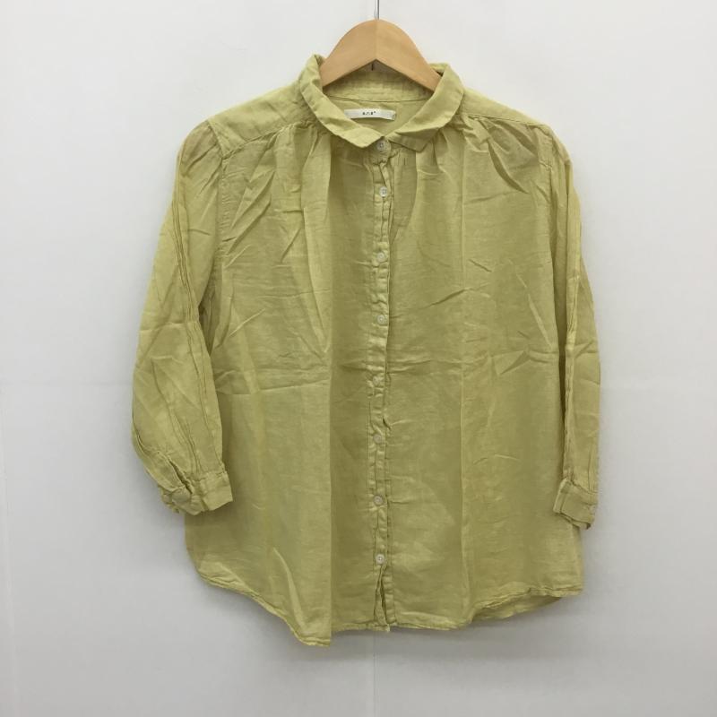 イーアールジー e.r.g* シャツ、ブラウス 七分袖 後染め　ガーゼ生地 M 無地 黄 / イエロー /  レディース USED 古着 中古 10073038