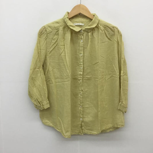 イーアールジー e.r.g* シャツ、ブラウス 七分袖 後染め　ガーゼ生地 M 無地 黄 / イエロー /  レディース USED 古着 中古 10073038