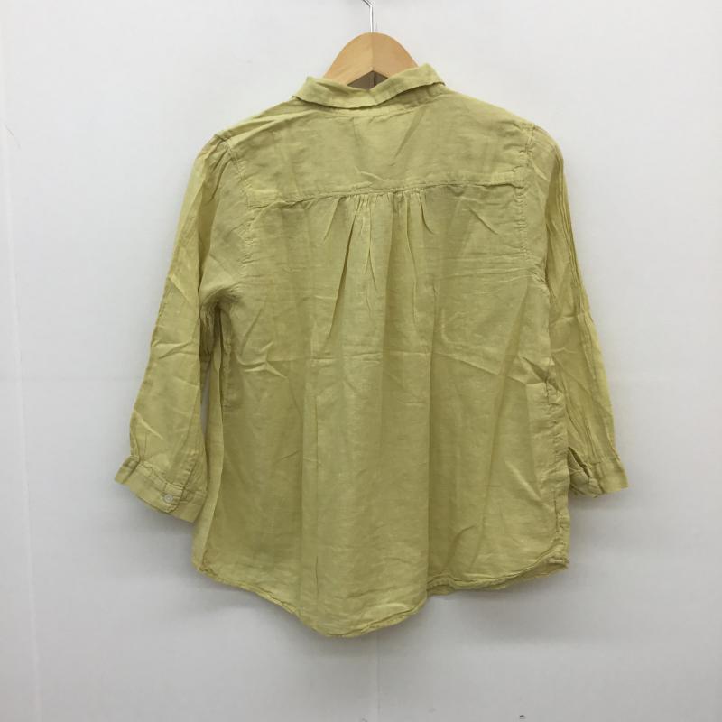イーアールジー e.r.g* シャツ、ブラウス 七分袖 後染め　ガーゼ生地 M 無地 黄 / イエロー /  レディース USED 古着 中古 10073038