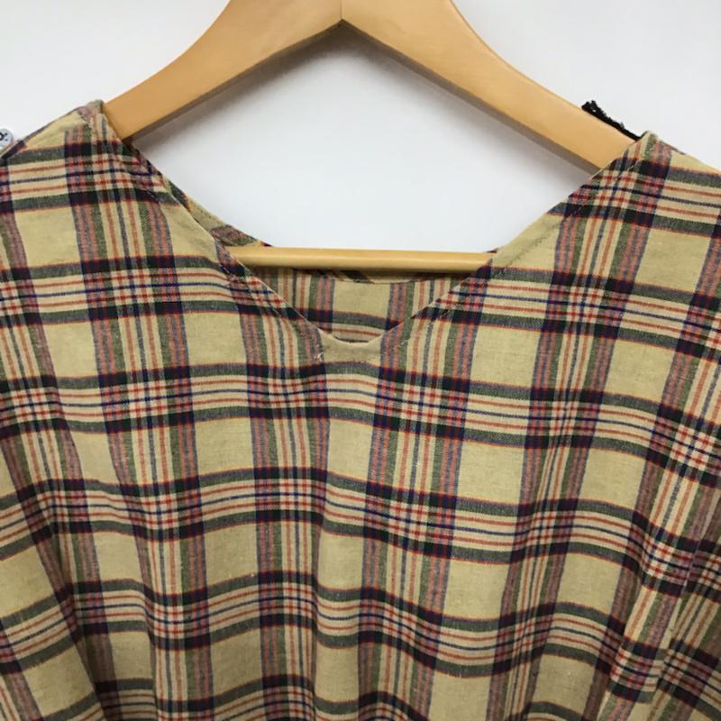 ナイスクラップ NICE CLAUP カットソー 半袖 FREE チェック マルチカラー / マルチカラー /  レディース USED 古着 中古 10073105