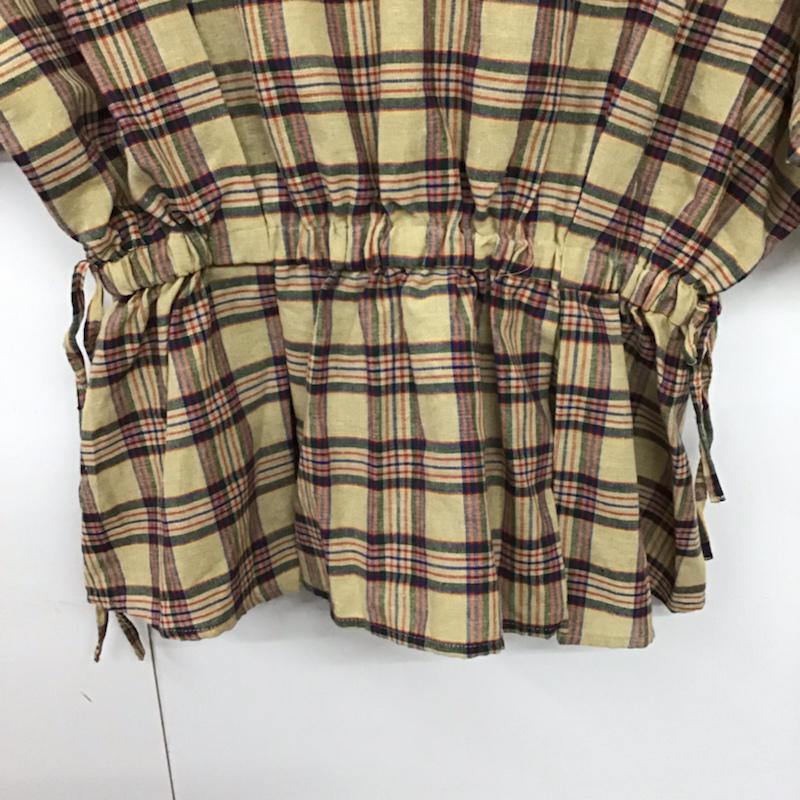 ナイスクラップ NICE CLAUP カットソー 半袖 FREE チェック マルチカラー / マルチカラー /  レディース USED 古着 中古 10073105