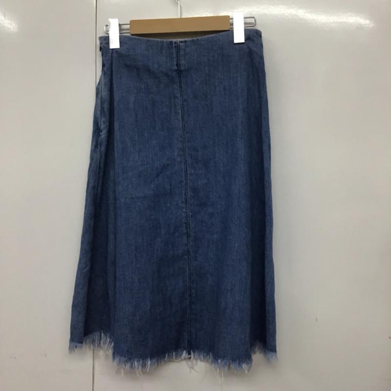 ザラ ZARA スカート ひざ丈スカート デニムスカート XS 無地 インディゴ / インディゴ /  レディース USED 古着 中古 10073139
