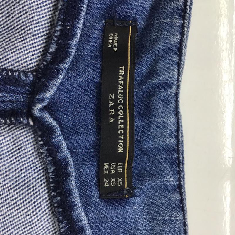 ザラ ZARA スカート ひざ丈スカート デニムスカート XS 無地 インディゴ / インディゴ /  レディース USED 古着 中古 10073139