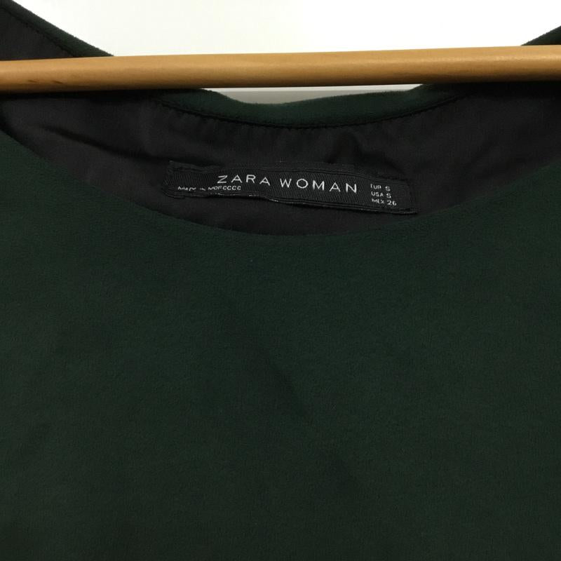 ザラウーマン ZARA WOMAN ワンピース ひざ丈スカート S 無地 緑 / グリーン /  レディース USED 古着 中古 10073354