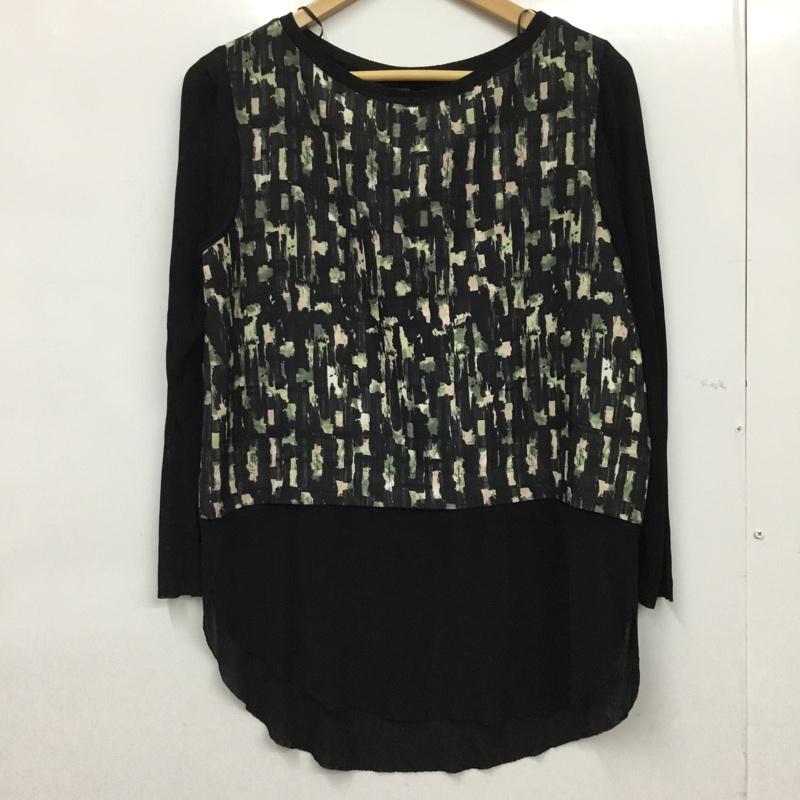 ザラ ZARA カットソー 長袖 S 無地 X 総柄 マルチカラー / マルチカラー /  レディース USED 古着 中古 10073363