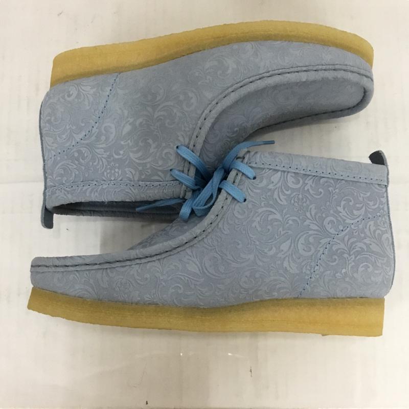 クラークス Clarks ブーツ ショートブーツ Wallabee Boot 26163422 END オックスフォード フラワーズ UK7.5 箱有  水色 / ライトブルー /  メンズ USED 古着 中古 10073450