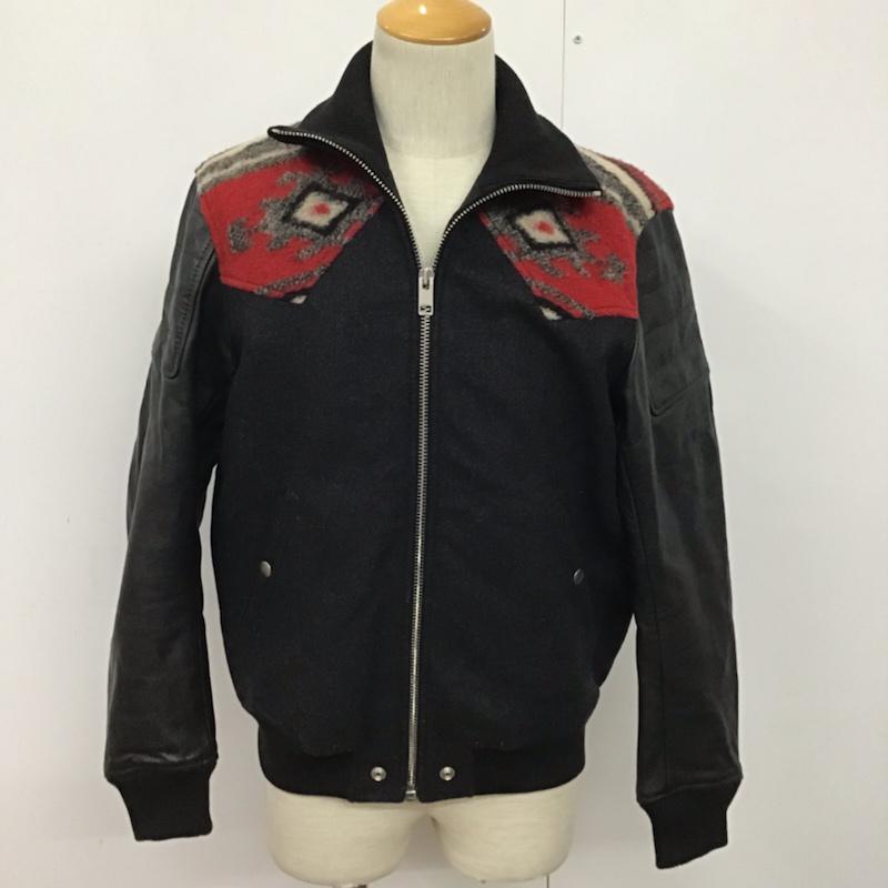 ディーゼル DIESEL ジャケット、上着 ジャケット、ブレザー 袖レザー M ネイティブ柄 黒 / ブラック /  メンズ USED 古着 中古 10073462