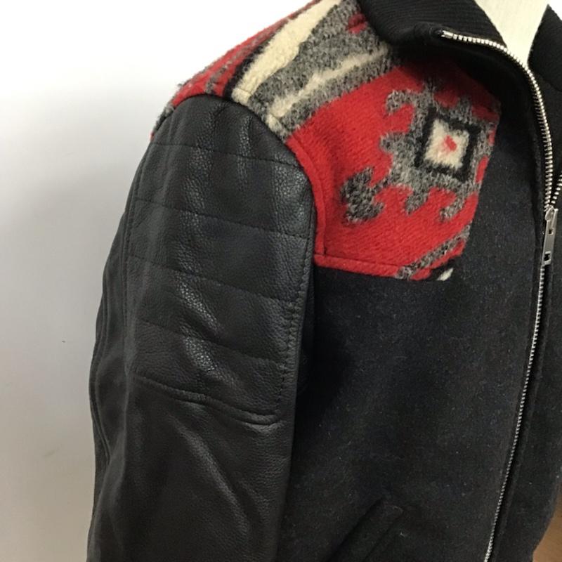 ディーゼル DIESEL ジャケット、上着 ジャケット、ブレザー 袖レザー M ネイティブ柄 黒 / ブラック /  メンズ USED 古着 中古 10073462