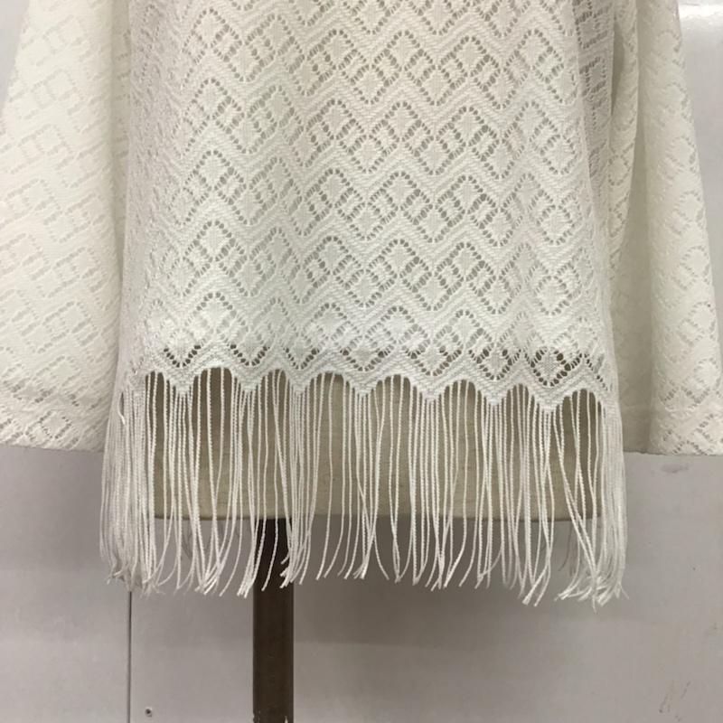 レプシィム LEPSIM カットソー 七分袖 LP060251AD 裾フリンジ 九分袖 M レース柄 白 / ホワイト /  レディース USED 古着 中古 10073500